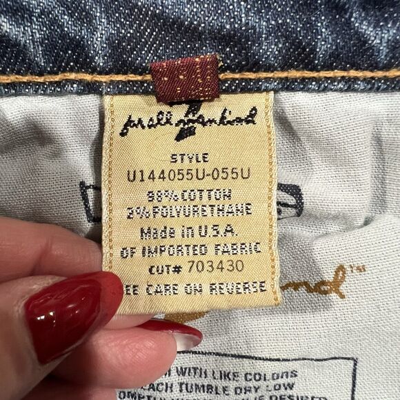 Vtg 7 For All Mankind 7FAM Size 28 Jeans Boy Cut Button Fly Low Rise Stretch - Picture 9 of 13